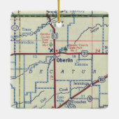 Oberlin Kansas Kaart Keramisch Ornament (Achterkant)