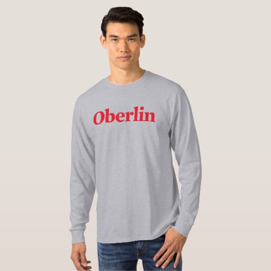 Oberlin Lang-Sleeve Grijs T-shirt (Voorkant volledig)
