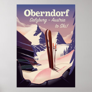 Oberndorf,Salzburg,Oostenrijk,ski-poster Poster