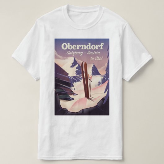 Oberndorf,Salzburg,Oostenrijk,ski-poster T-shirt (Design voorkant)