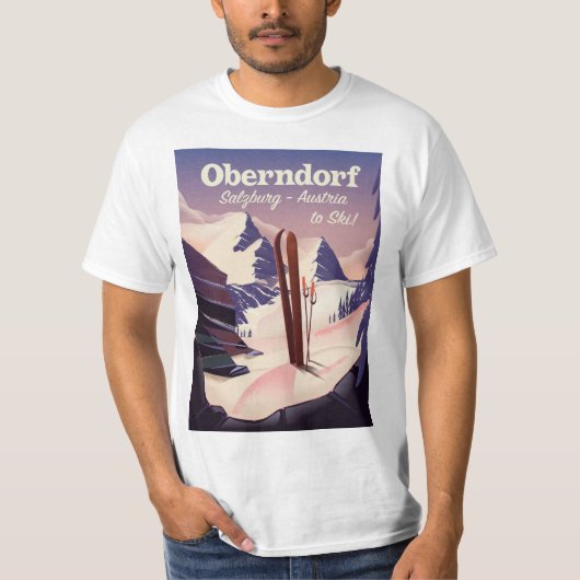 Oberndorf,Salzburg,Oostenrijk,ski-poster T-shirt (Voorkant)