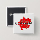 Oberösterreich Vierkante Button 5,1 Cm (Voorkant /achterkant)