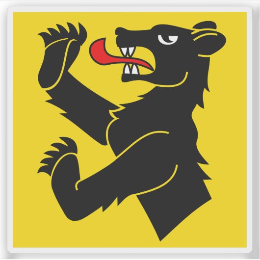 Obersimmental district vlag, Zwitserland Sticker (Voorkant)