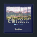 Oberstdorf Allgäu Vintage Bavaria Duitsland Souven Magneet<br><div class="desc">Oberstdorf in Duitsland in Allgäu met Alpen bij zonsondergang. Vintage Bavaria souvenir voor vakantie. Oberstdorf in Beieren als souvenir of verjaardagscadeau voor uw skivakantie op de Nebelhorn. Lifestyle voor wandelaars en vrienden van het Oberstdorf-gebergte in Duitsland. U kunt het ontwerp gemakkelijk aanpassen en aanpassen door de naam in te gaan...</div>