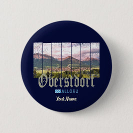 Oberstdorf Allgäu Vintage Bavaria Duitsland Souven Ronde Button 5,7 Cm