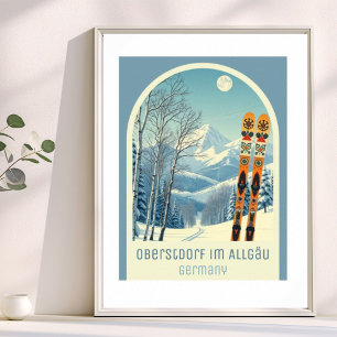 Oberstdorf im Allgäu Duitsland ski vakantie Poster