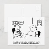 Obese bij de dokter ansichtkaart briefkaart (Voorkant / Achterkant)