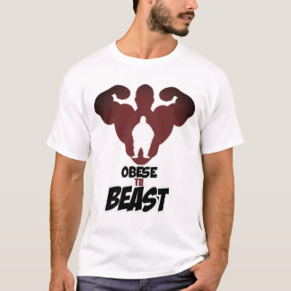 Obese om fitnesskracht te geven aan mensen die lij t-shirt