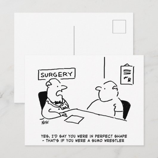 Obese op het Briefkaart Doctor (Voorkant / Achterkant)