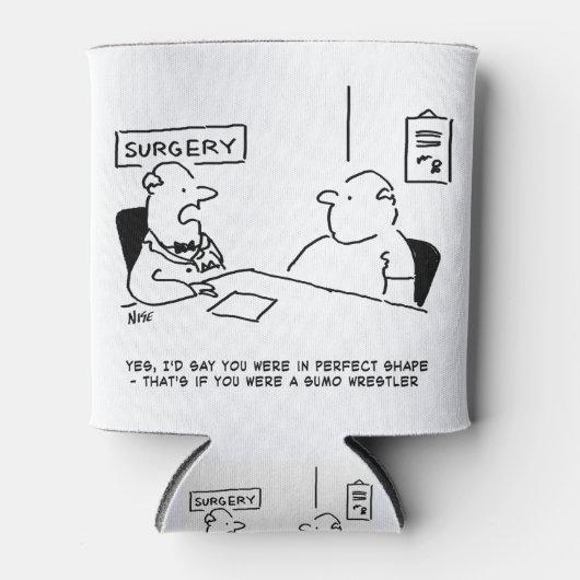 Obesitas Sumo Cartoon Blikjeskoeler (Voorkant)