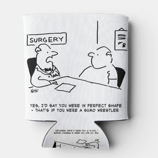 Obesitas Sumo Cartoon Blikjeskoeler (Achterkant)