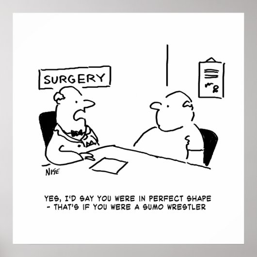 Obesitas Sumo Cartoon Poster (Voorkant)