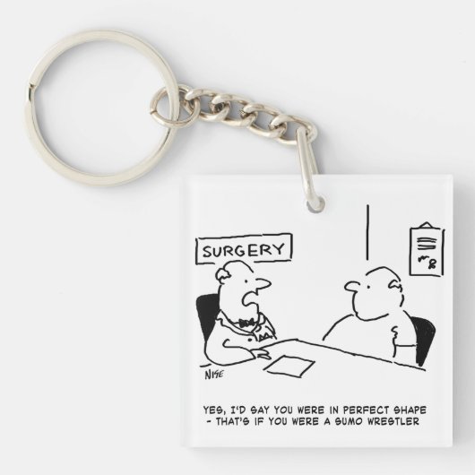 Obesitas Sumo Cartoon Sleutelhanger (voorkant)