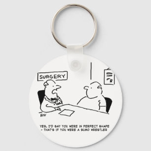 Obesitas Sumo Cartoon Sleutelhanger