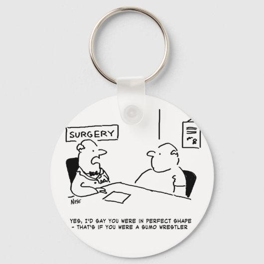 Obesitas Sumo Cartoon Sleutelhanger (Voorkant)
