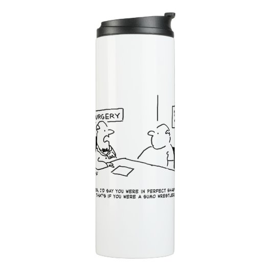 Obesitas Sumo Cartoon Thermosbeker (Gedraaid links)