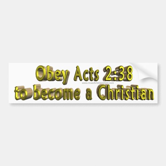 Obey Acts 2:38 Bumpersticker (Voorkant)