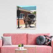 Obey All Stop Signs, Amish Horse and Buggy Canvas Afdruk (Insitu (Woonkamer))