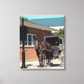 Obey All Stop Signs, Amish Horse and Buggy Canvas Afdruk (Voorkant)