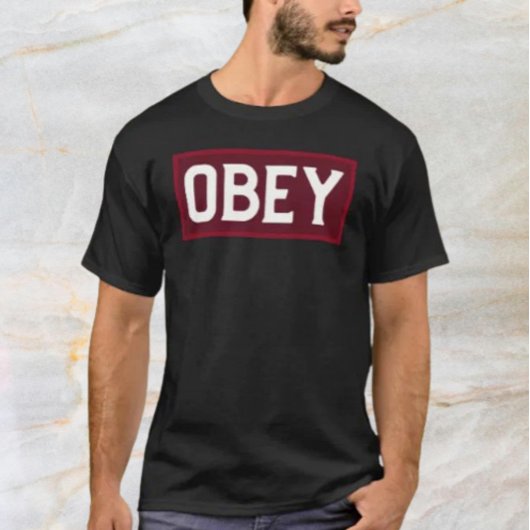 OBEY Bold Red Box Typography Shirt