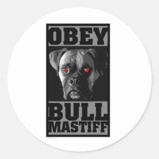 OBEY! BULLMASTIFF RONDE STICKER