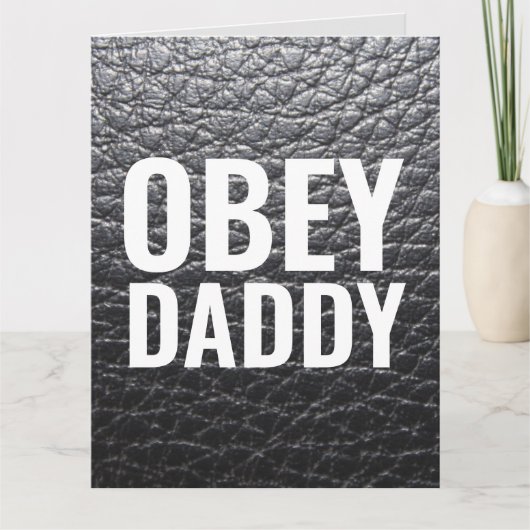 OBEY DADDY HAPPY BIRTHDAY LEATHER KIJK KAARTEN (Voorkant)