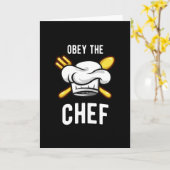 Obey de Chef Funny Cook Cooking Kitchen Kaart (Gele Bloem)