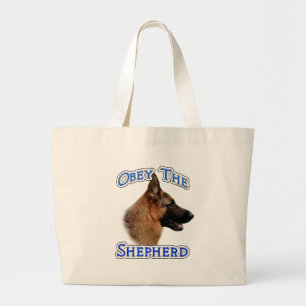 Obey de German Shepherd Grote Tote Bag