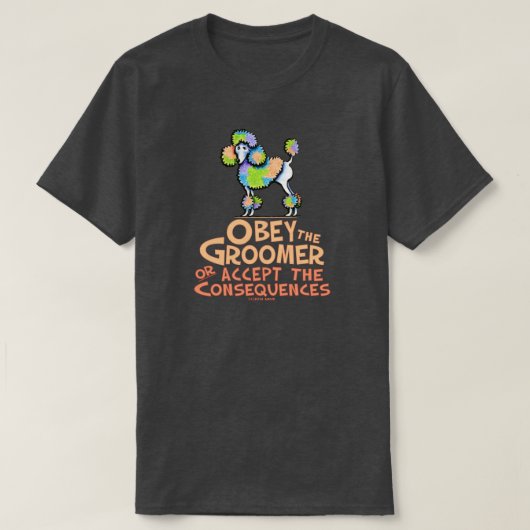 Obey de Groomer Rainbow Poodle T-shirt (Design voorkant)