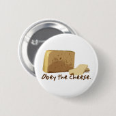 Obey de Kaas Ronde Button 5,7 Cm (Voorkant /achterkant)