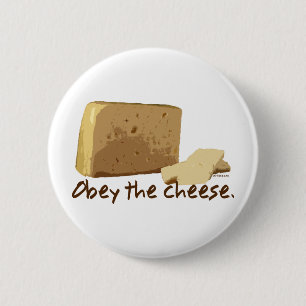 Obey de Kaas Ronde Button 5,7 Cm