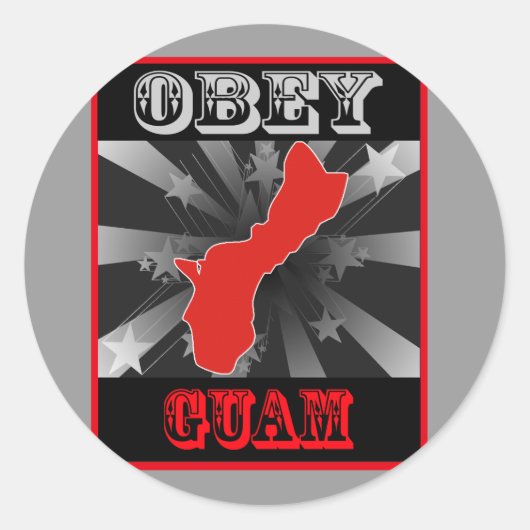 Obey Guam Ronde Sticker (Voorkant)