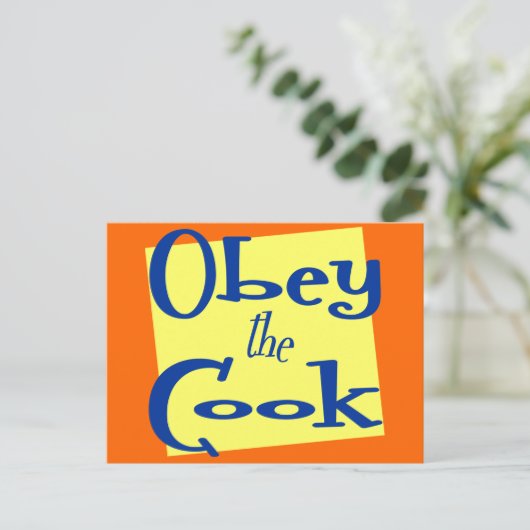 Obey het Gezegde Cook Kitchen Briefkaart (Staand voorkant)