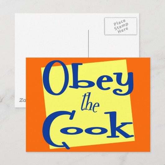 Obey het Gezegde Cook Kitchen Briefkaart (Voorkant / Achterkant)