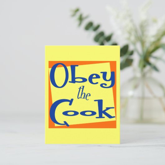 Obey het Gezegde Cook Kitchen Briefkaart (Staand voorkant)