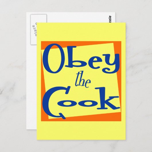 Obey het Gezegde Cook Kitchen Briefkaart (Voorkant / Achterkant)