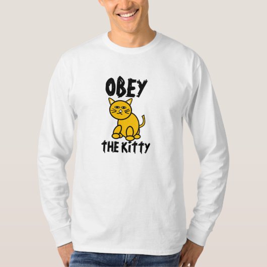 Obey het Kat Mannen T-shirt (Voorkant)