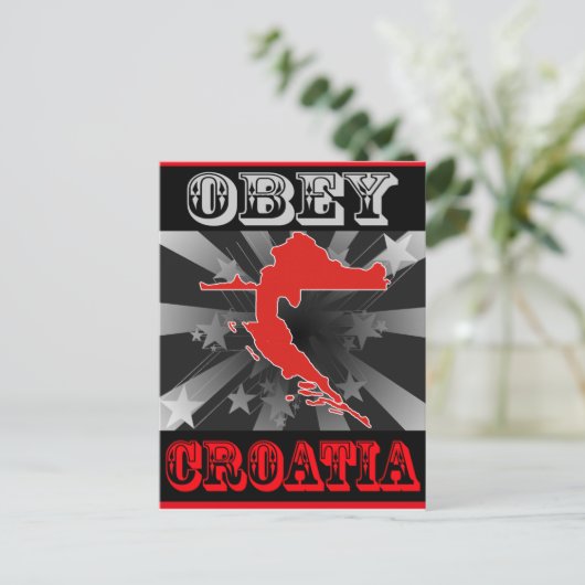 Obey Kroatië Briefkaart (Staand voorkant)