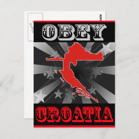 Obey Kroatië Briefkaart (Voorkant / Achterkant)