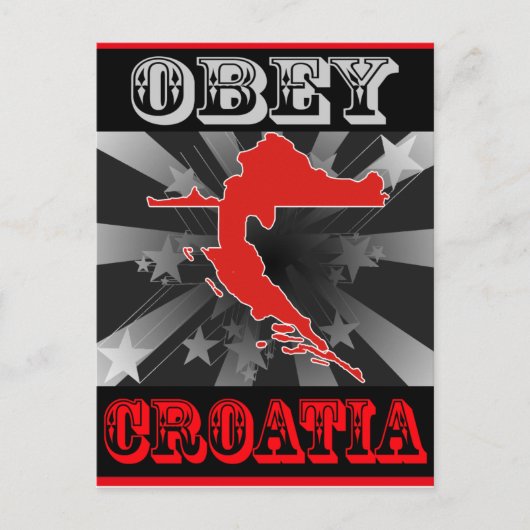 Obey Kroatië Briefkaart (Voorkant)