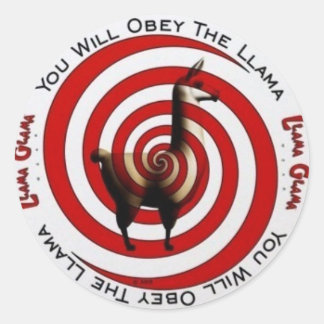 Obey Llama Ronde Sticker