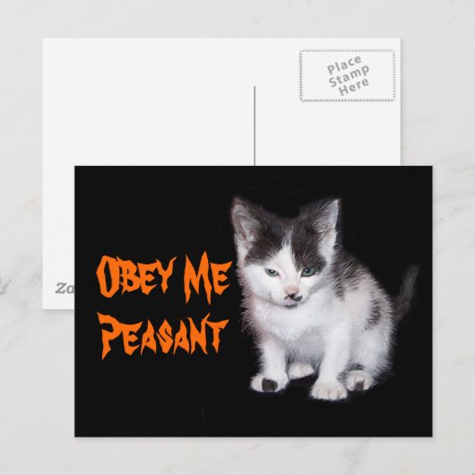 Obey Me Peasant Briefkaart (Voorkant / Achterkant)