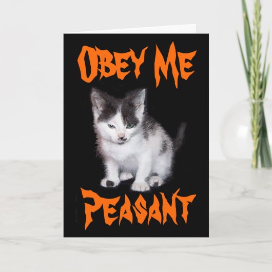 Obey Me Peasant Feestdagen Kaart (Voorkant)