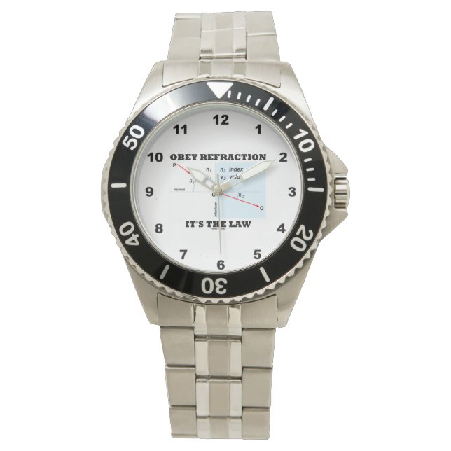 Obey Refraction Het is de Law Physics Geek Humor Horloge (Voorkant)