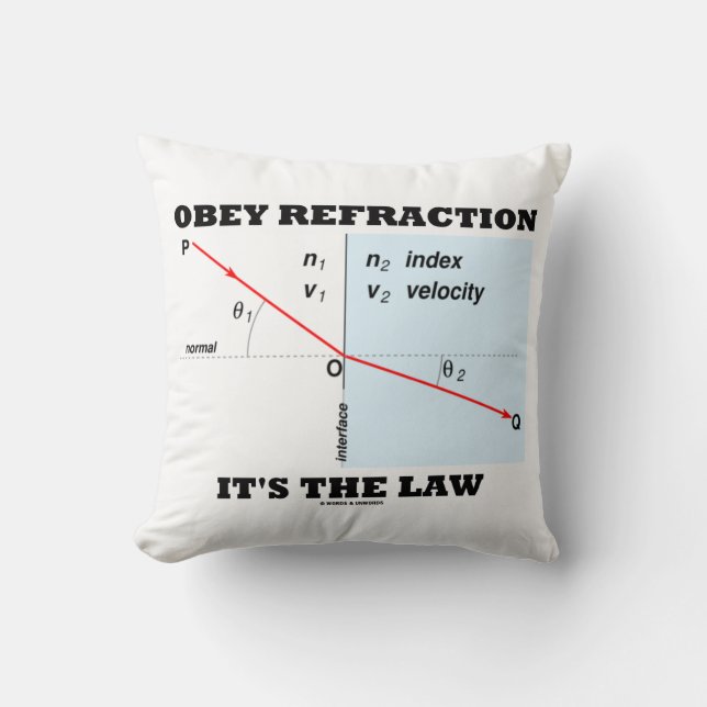 Obey Refraction Het is de Law Physics Geek Humor Kussen (Voorkant)