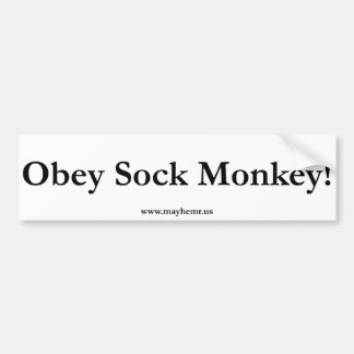 Obey Sock Monkey Bumpersticker