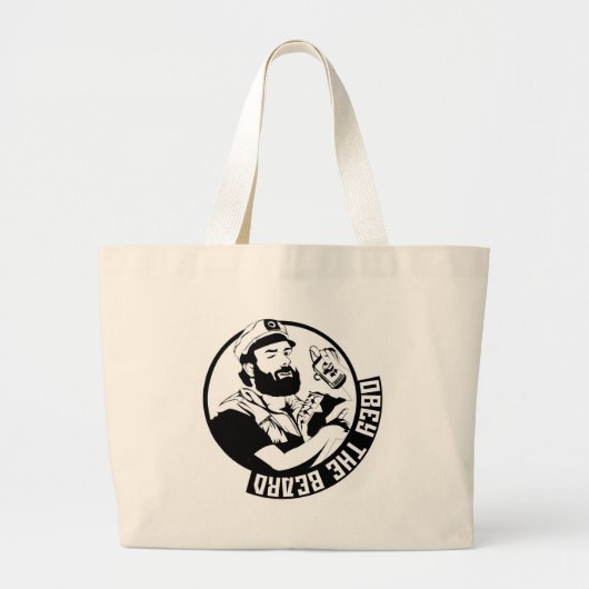 Obey the Beard Grote Tote Bag (Voorkant)