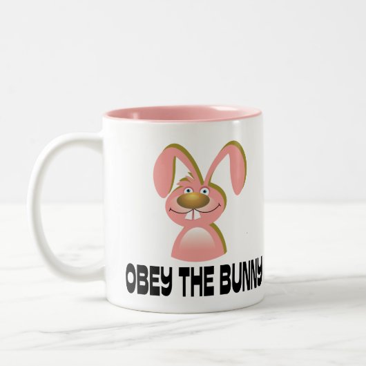Obey the Bunny Tweekleurige Koffiemok (Links)