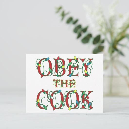 Obey the Cook Gezegde Holiday Lights Feestdagenkaart (Staand voorkant)