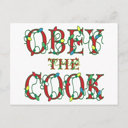 Obey the Cook Gezegde Holiday Lights Feestdagenkaart (Voorkant)